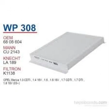 Polen Filtresi Opel Merıva A Bm 03- (Oem No: 6808604)