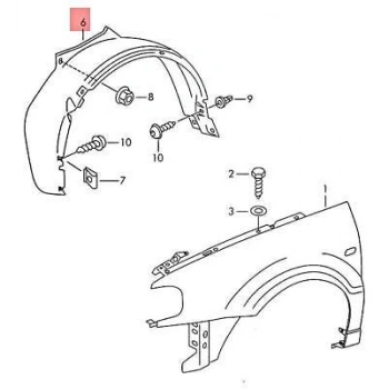 Çamurluk Davlumbazı Ön Sol Vw Polo Bm 94-99 (Oem No: 6N0809961)