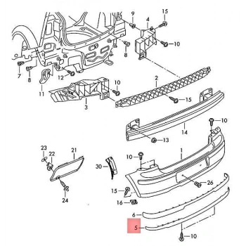 Tampon Alt Koruyucu Karlık Polo 02-09 Arka (Oem No: 6Q6807521B41)