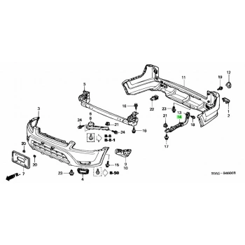 2002-2006 Honda Crv Arka Tampon Braketi Sol (Tyg) (Adet) (Oem No:71598S9A000)