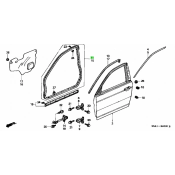 Kapı Kasa Fitili Cıvıc 01-06 Ön Sağ (Oem No: 72310-S5A-003)