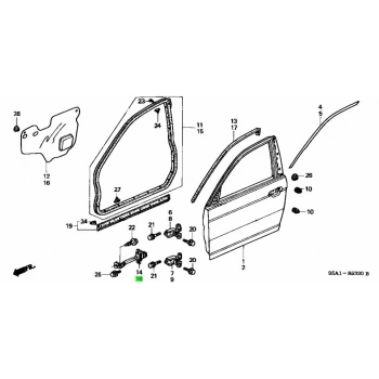 Kapı Gergisi Cıvıc Ön  01-06 Sol (Oem No: 72380-S5A-J01)
