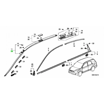 Çıta Tavan Oluk Crv 07-12 Sol (Oem No: 73162-Swa-003)