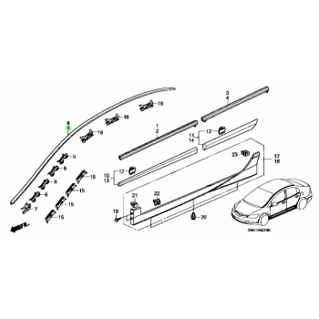 Çıta Tavan Oluk Cıvıc 06-12 Sol Fd6 (Oem No: 73168-Sna-003)