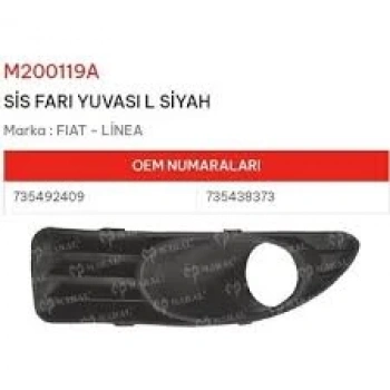 Sis Far Kapağı Lınea 07Sonrası Ön Sol Sisli Siyah (Oem No: 735492409- 735438373)