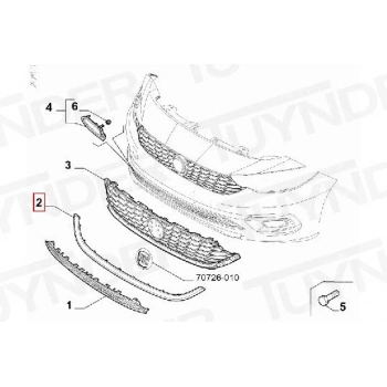 Ön Panjur Alt Çıtası ( Krom ) Fıat Egea Bm 15- (Oem No: 735637924)