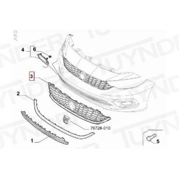 Fiat Egea 2015  Panjur Ön Krom Yüzlü (Oem No:735642866)