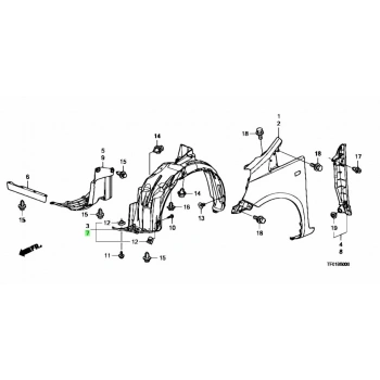 Çamurluk Davlumbazı Jazz Ön 09Sonrası Sol (Oem No: 74150-Tf0-J00)