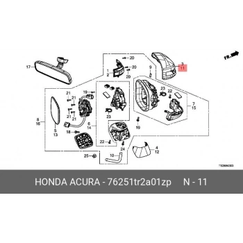 Ayna Kapağı Dış Cıvıc 12-16 Fb7 Sedan Sol (Oem No: 76251-Tr2-A01Zp)