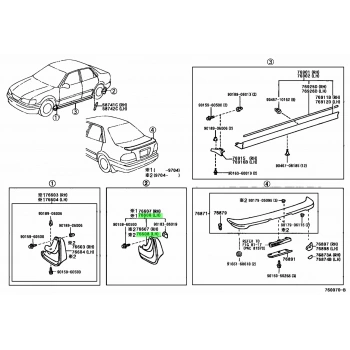Paçalık Corolla Arka  98-02 Sol (Oem No: 76626-12430)