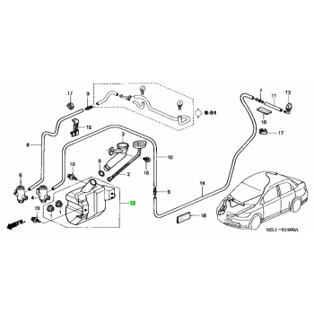 Su Fıskiye Deposu Cıty 06-09 Motorlu (Oem No: 76840-Sel-T01)
