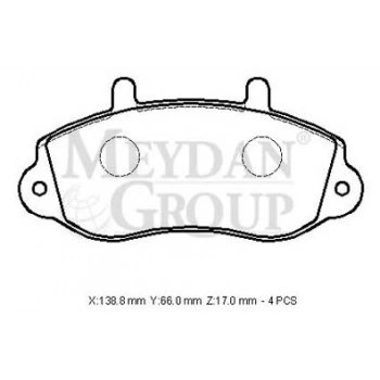 1997-2003 Renault Master Ön Fren Balatası 1,9-2,2-2,5-2,8 (Disk)(138,7X79,8X17,5) (Bramax) (Adet) (Oem No:7701205294)
