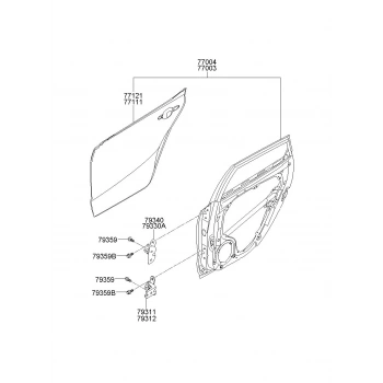Kapı Sacı İ30 Arka 07-11 Sol (Oem No: 77111-2L010)