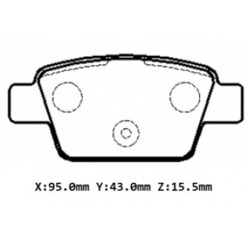 2003-2006 Fiat Stilo Arka Fren Balatası 1,4-1,6-1,9 (Kablosuz)(Disk)(95X43X15.5)(Bramax) (Adet) (Oem No:77363518)