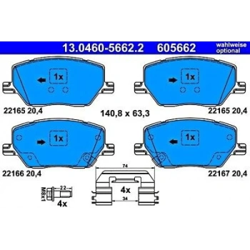 Fren Balatası Ön Fıat 500X-Renegade-Compass 1,4-1,6 14- (Oem No: 77367214)