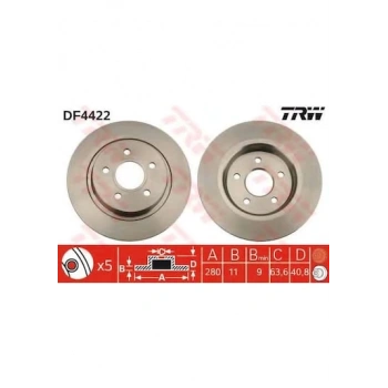 Fren Diski Arka Takım/Me7M5J 2A315 Bb Ford Focus/ C Max Bm 03- (Oem No: 7M51 2A315 Ba)