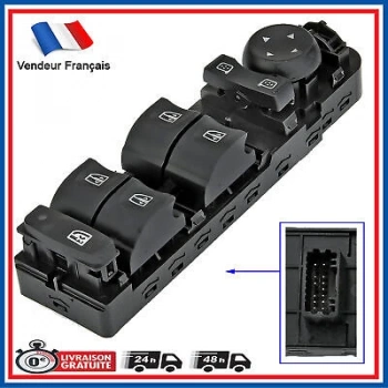 Dügme Cam Açma Fluence / Megane Iıı / Laguna Iıı / Scenıc Iıı (Dörtlü) Ayna Ayar Dügmelı Çerçevesız 13 Pın Sol (Oem No: 809610007R)