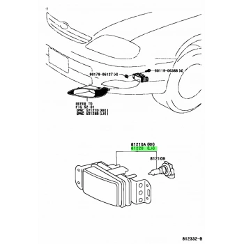 Sıs Farı Sol Japon Corolla (E12) Hb Benzin-Dizel 02-04 (Oem No: 81220-02051)
