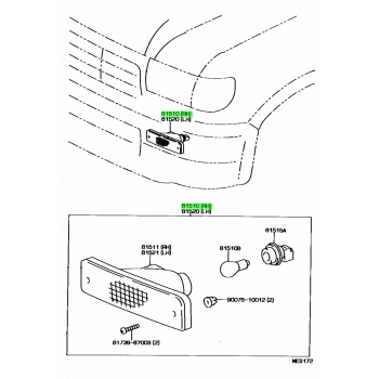 Hilux (Ln85, Ln105, Ln 106) 89 97 Tampon Sinyali Sağ  (Oem No:8151089133)