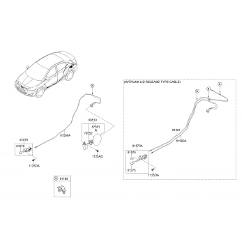 Tel Depo Kapak Accent 95-00 (Oem No: 81590-22002)