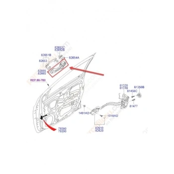 Kapı Kolu İ20 09-14 Dış Ön Sol (Kapı İçi) (Oem No: 82655-1J000)