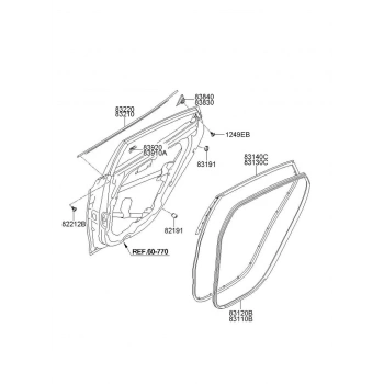 Kapı Çevre Fitili Elantra Arka 11-16 Sağ (Oem No: 83140-3X000)