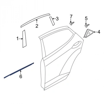 Cam Sıyırıcı Elantra 11-13 Arka Kapı Dış Sol (Oem No: 83210-3X000)