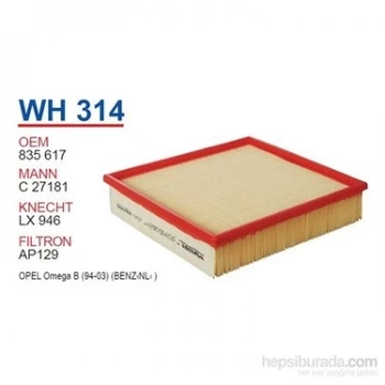Hava Filtresi Opel Omega B X20Xev Y22Xe Z22Xe 94-03 (Oem No: 835617)