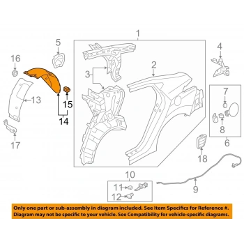 Çamurluk Davlumbazı Elantra Arka 11-13 Arka Sağ (Oem No: 86822-3X100)