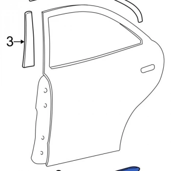 Kapı Çıtası Arka : Sag Kapı Bandı Arka : Sag Kore Accent Adm Benzın-Dızel 2003-2005 (Oem No: 8773225510)