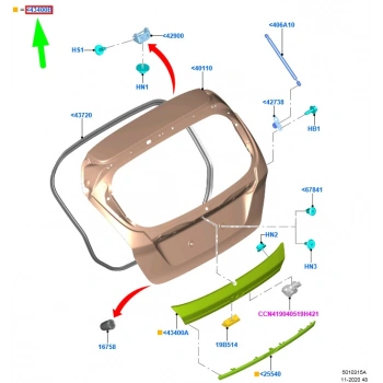Bagaj Tutamagı Ford Fıesta Bm 09- (Oem No: 8A61 A43400 Bdxwaa)