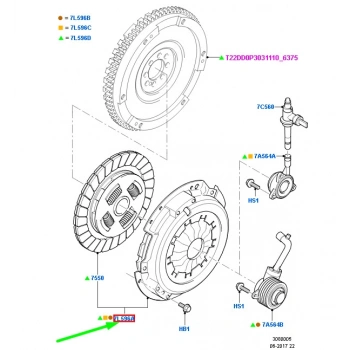 Debrıyaj Setı 140Ps Ö.Çeker Ford Transıt V-347 2.2 Tdcı 06- (Oem No: 8C11 7540 Cb)