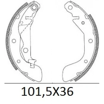 Chevrolet Kalos- Hb- 04/05; Arka Fren Pabucu (101,5X36) (Daıwa) (Oem No: 93740252)