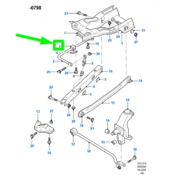 Vıraj Demır Lastıgı Arka Küçük 18Mm Ford Mondeo Bm 93-00 (Oem No: 93Bb 4A037 Ac)