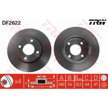 Fren Diski Ön Adet Ford Granada/Scorpıo Bm 89-94 (Oem No: 93Gx 1125 Aa)