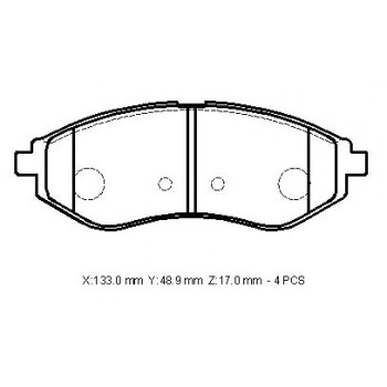 Chevrolet Aveo- Sd- 07/12; Ön Fren Balatası (Disk) (133X48,9X17) (Bramax) (Oem No: 96534653)