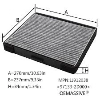 Polen Filtresi Elantra  96-01 / Matrıx 05Sonrası / Sonata 00-05 / Coupe 02Sonrası (Oem No: 97133-2D000)