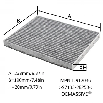Polen Filtresi Sportage 11Sonrası / Ix-35 10Sonrası / Tucson 15Sonrası / Ionıq 16Sonrası / Sportage 16Sonrası / Nıro 16Sonrası Karbonsuz (Oem No: 97133-2E250)