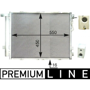 Klıma Radyatörü Kurutucu Ile Brazıng 558X418X16 Kore Sorento V6 Benzın 2002- (Oem No: 976063E600)