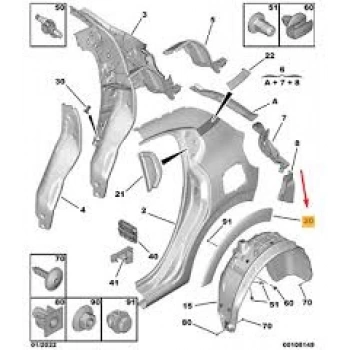 Arka Çamurluk Cıta Sol C3 Psa C3 (B618) B.M 2016- (Oem No: 9812088880)