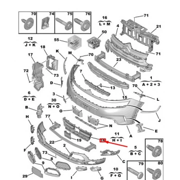 Tampon Panjuru Ön Psa C5 Aırcross (C84) B.M 2019- (Oem No: 98253477Xt)