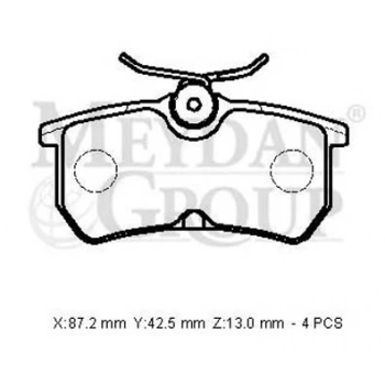 Ford Fıesta- 13/17; Arka Fren Balatası 1,0/1,4/1,5/1,6 (Disk) (87,2X42,5X13) (Bramax) (Oem No: 98Ab-2M008-Ba)