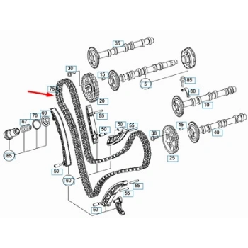 Eksantrık Zıncırı 190 Bakla Çıft Sıra Mercedes 642 2004- (Oem No: A0009936376)