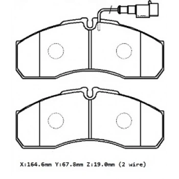 2000-2007 Mercedes Sprinter Ön Fren Balatası (616) (2 Kablolu) (Disk)(164,6X67,8X19) (Bramax) (Adet) (Oem No:A0034204620)
