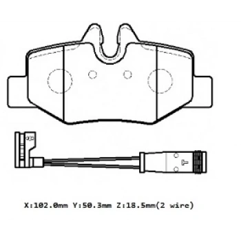 Mercedes Vıto- W639- 03/14; Arka Fren Balatası (2 Kablolu) (Disk) (102X50,3X18,5) (Bramax) (Oem No: A0034208120)