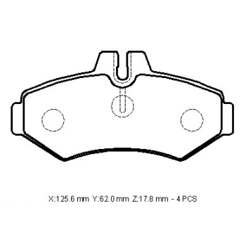 1996-2007 Volkswagen Volt Lt35Lt46 Arka Fren Balatası (Kulaksız)Kablosuz)Disk)(125,6X62X17,8)Bramax) (Adet) (Oem No:A0084204420)