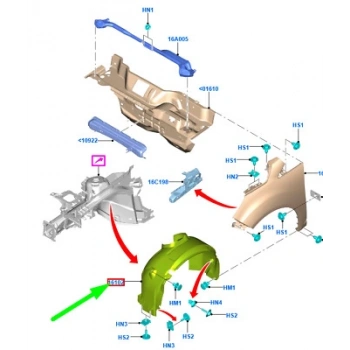 Çamurluk Davlumbazı Ön Sol Ford Focus/C Max Bm 11- (Oem No: Am51 R16115 Af)
