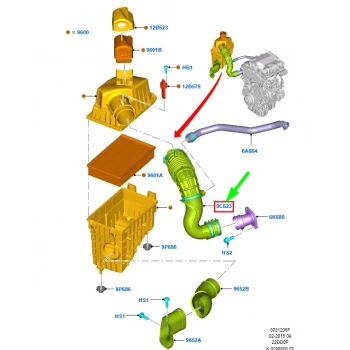 Turbo Hava Emıs Hortumu Büyük Parca Ford Transıt V-363 2.2 Rwd 14- (Oem No: Bk31 9C623 Be)