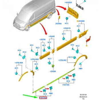 Marşpiyel  Bakalıtı Sol Sol Tümü Ford Transıt V-363 Bm 14- (Oem No: Bk31 V10155 Af5Cnd)