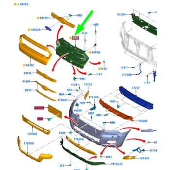 Panjur Ön Ford Ranger Bm 12- (Oem No: Eb3B 8350 Ac)